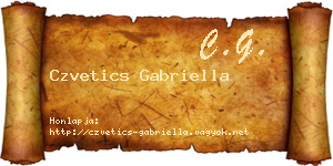 Czvetics Gabriella névjegykártya